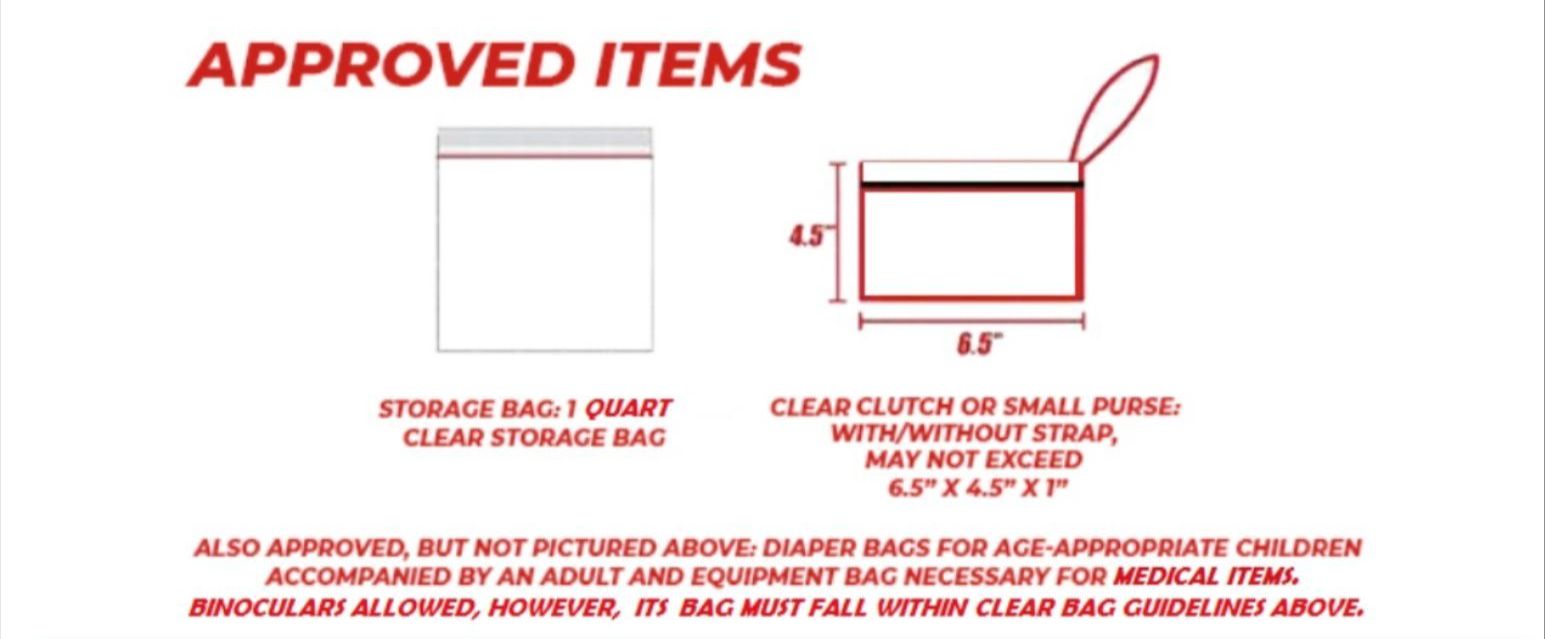 Strict Clear Bag Policy Graphic