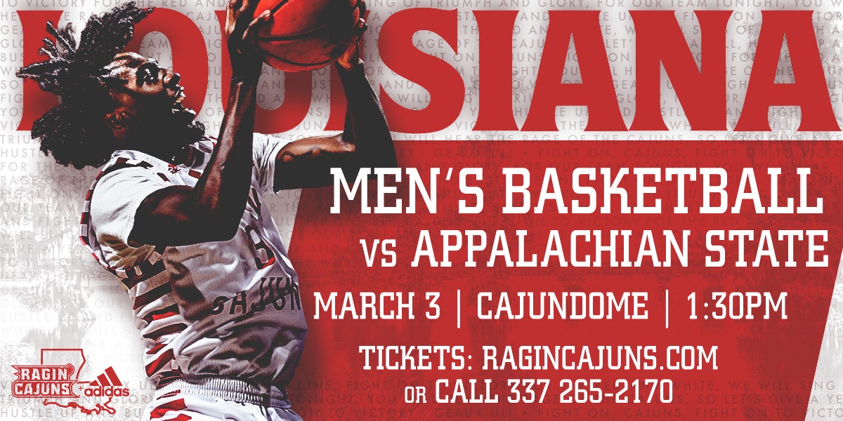 Ragin' Cajun Men's Basketball vs. Appalachian State